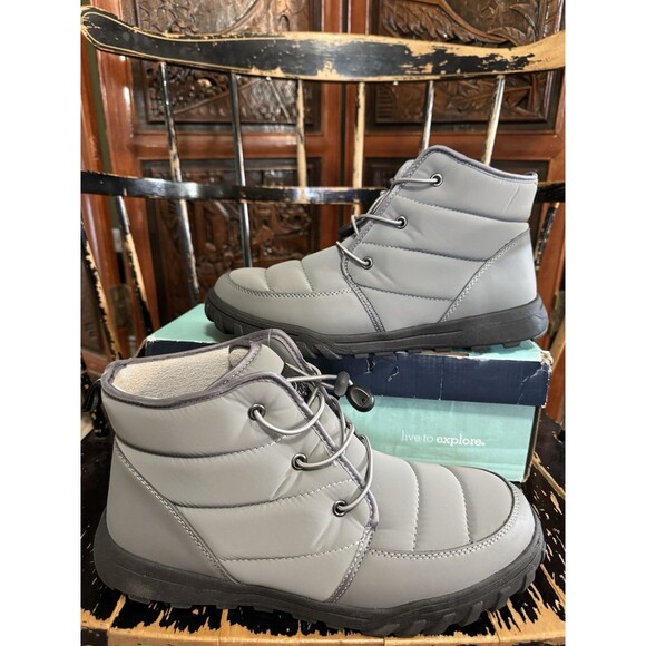 Magellan Puffer Mid Boots Mens 11D Gray Insulated Winter Boots New main image 8
